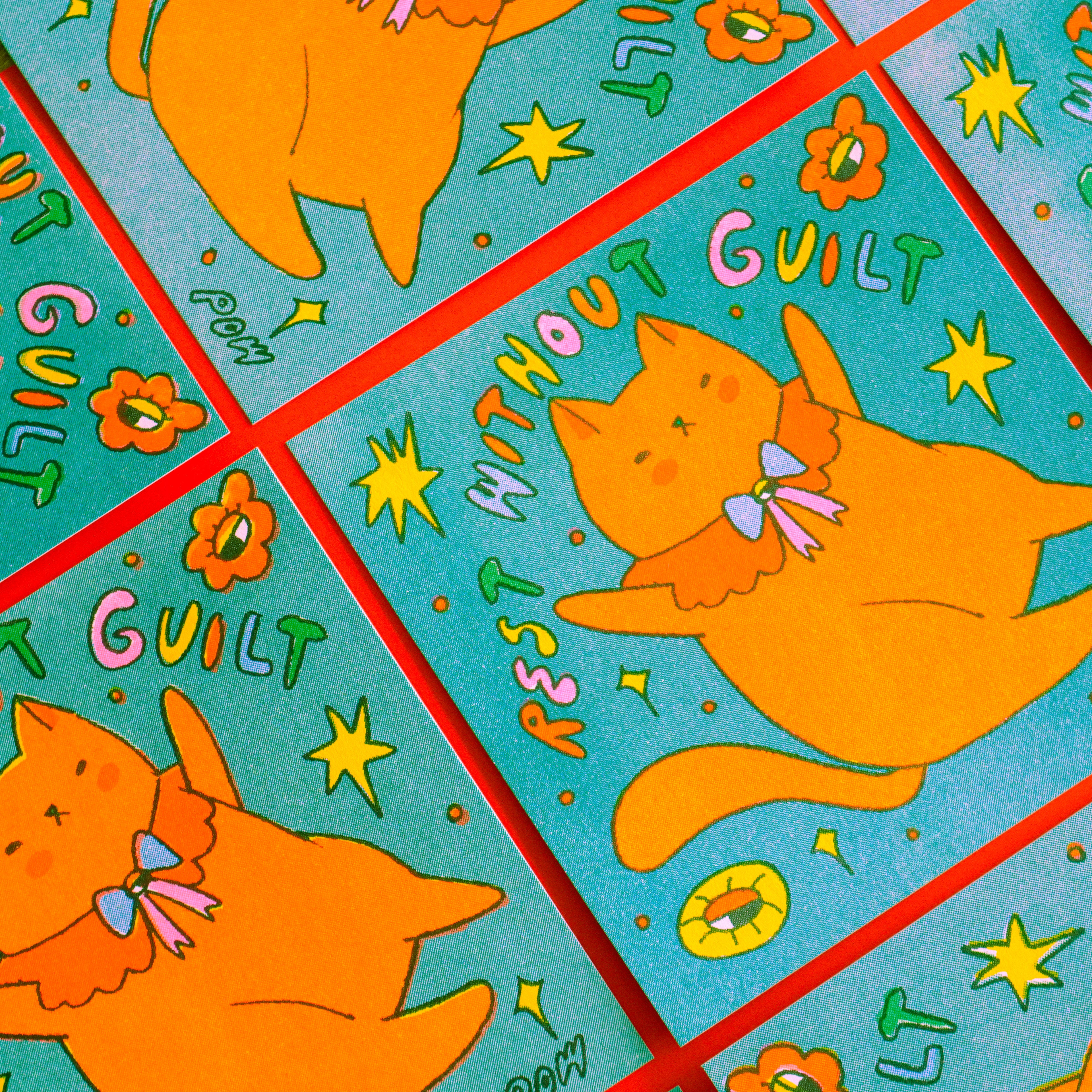 Rest Without Guilt (Risograph Print)