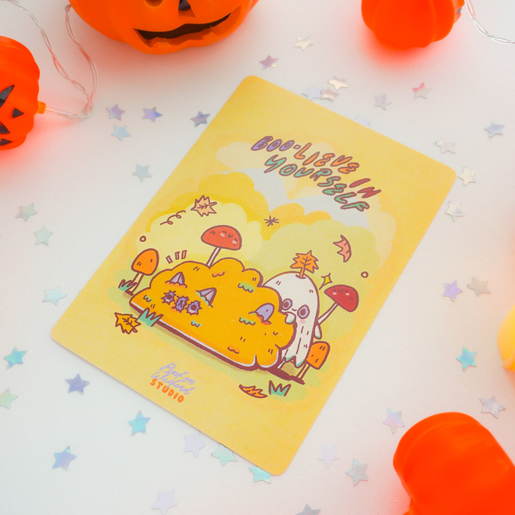 Pink on Weekend Boo-Lieve in Yourself Postcards