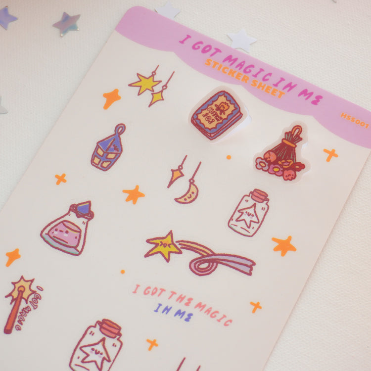 Pink on Weekend I Got Magic in Me Sticker Sheet