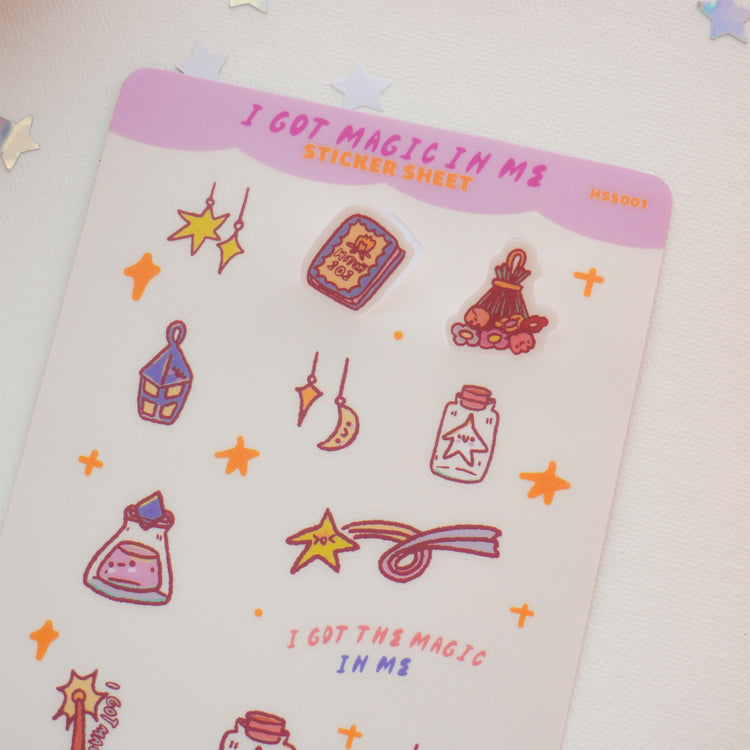 Pink on Weekend I Got Magic in Me Sticker Sheet