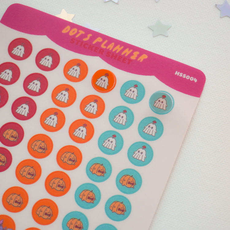 Pink on Weekend Halloween Dots Planner Sticker Sheet