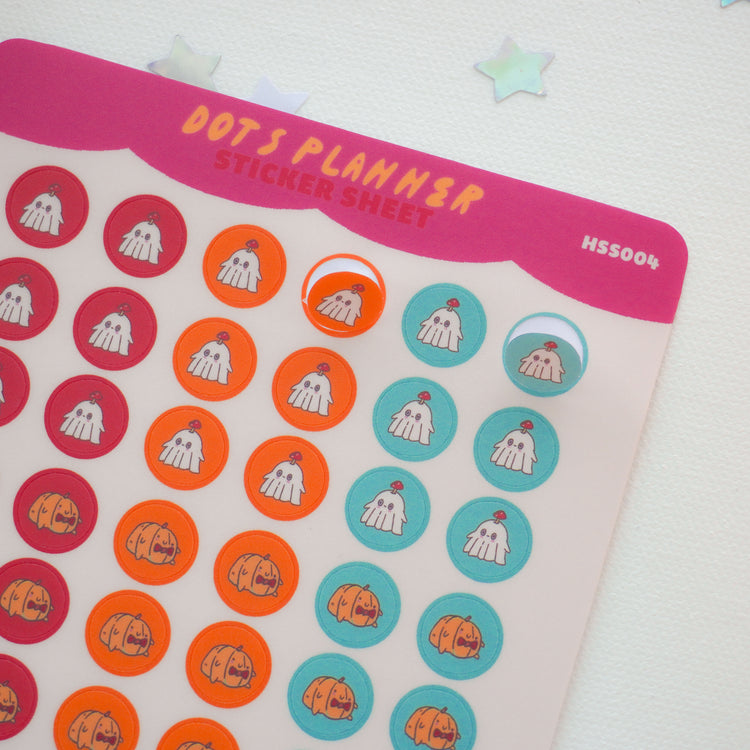 Pink on Weekend Halloween Dots Planner Sticker Sheet