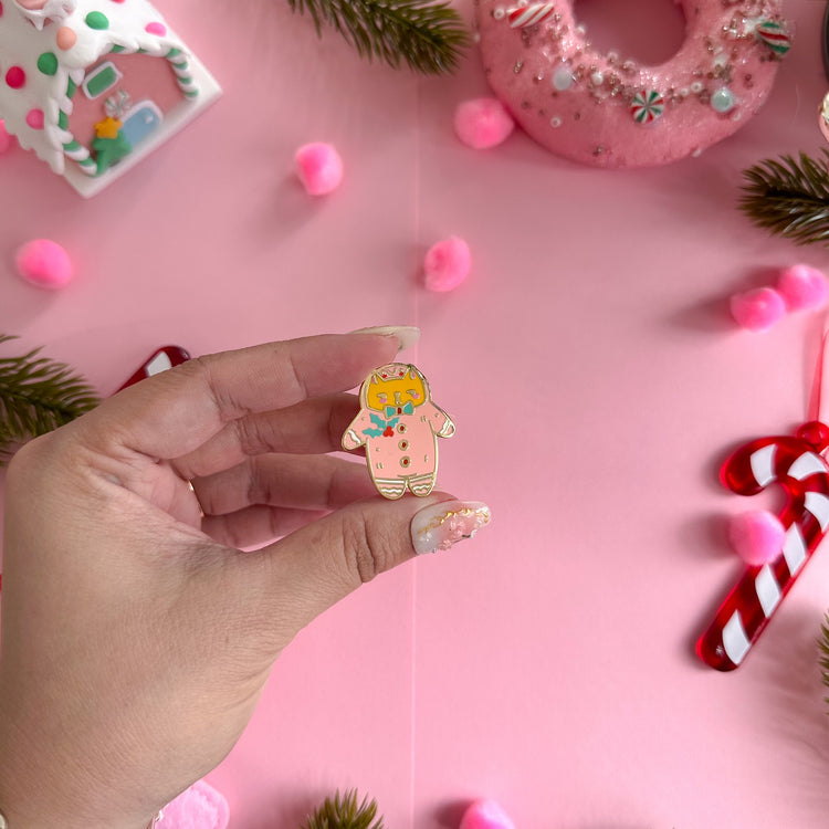 Pink on Weekend Gingy the Gingerbread Man Enamel Pin